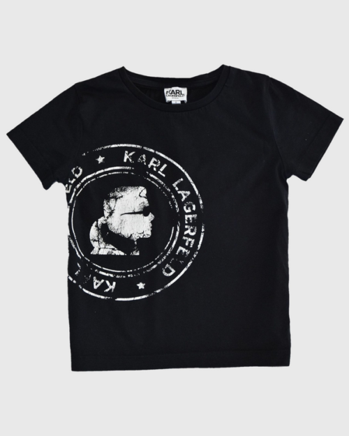 KARL LAGERFELD koszulka t-shirt czarny chłopiec 4L