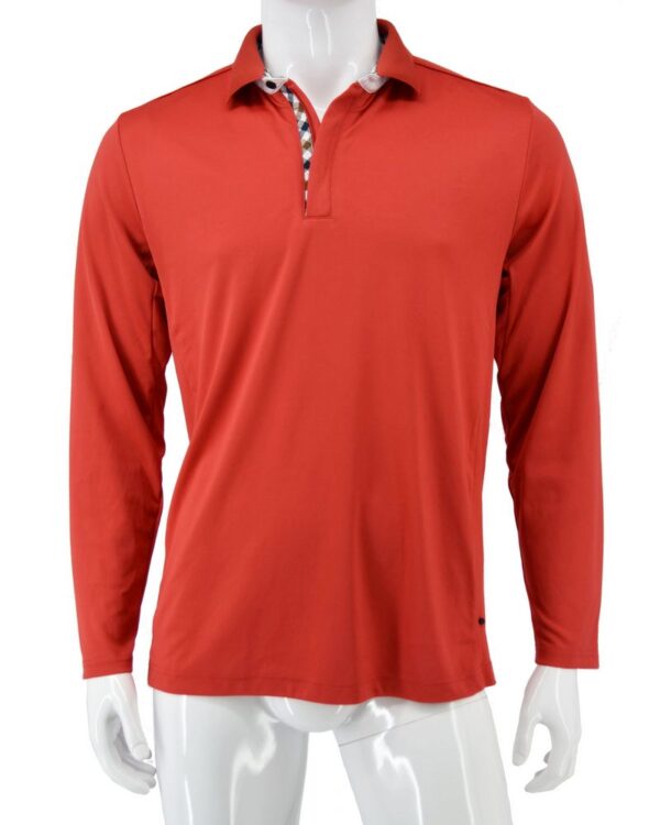AQUASCUTUM koszulka polo męska czerwona sportowa długi rękaw L