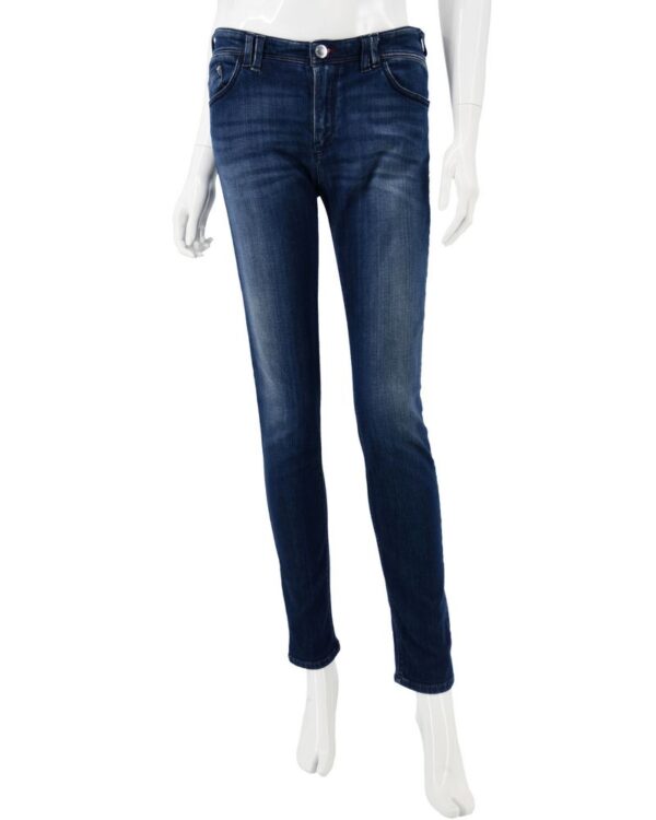ARMANI JEANS spodnie damskie jeansowe rurki niebieskie 29