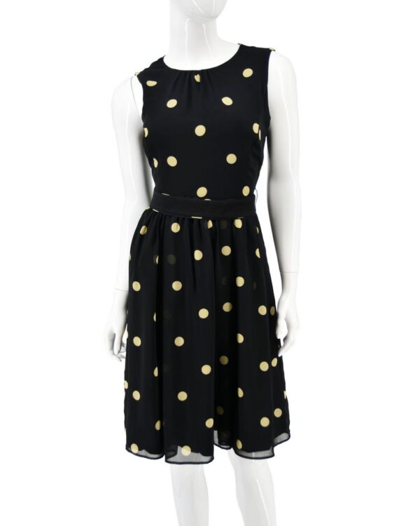 MARELLA sukienka szyfonowa groszki elegancka czarna 34