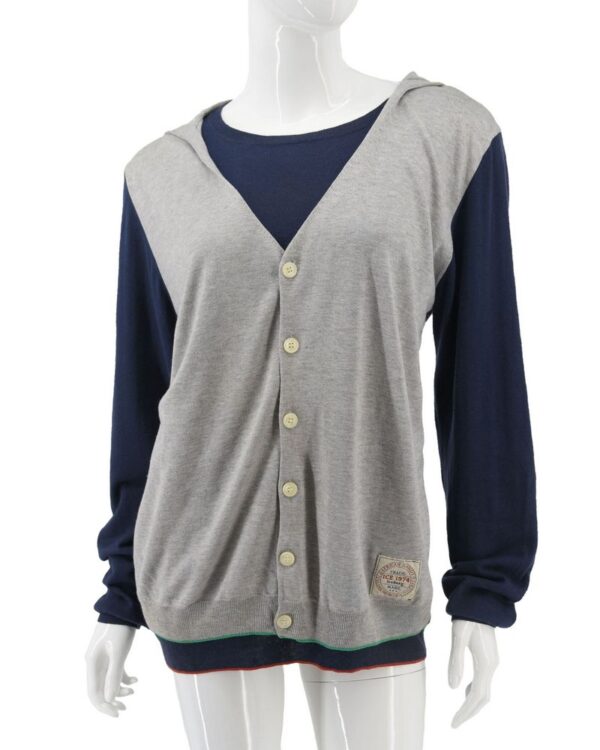 ICEBERG bliźniak sweter granatowy + szara bluza z kapturem XL