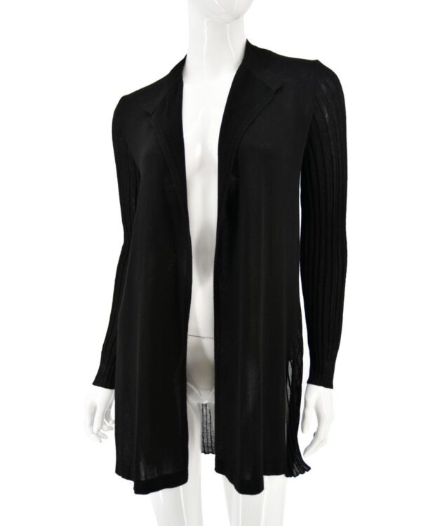 MAX&CO sweter damski kardigan narzutka czarny prążkowany S