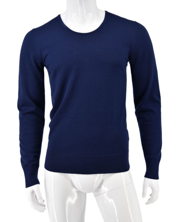 HUGO BOSS sweter męski granatowy z wełny ciepły S/M