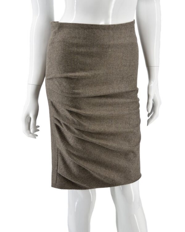 BRUNELLO CUCINELLI spódnica damska wełna pepitka 34