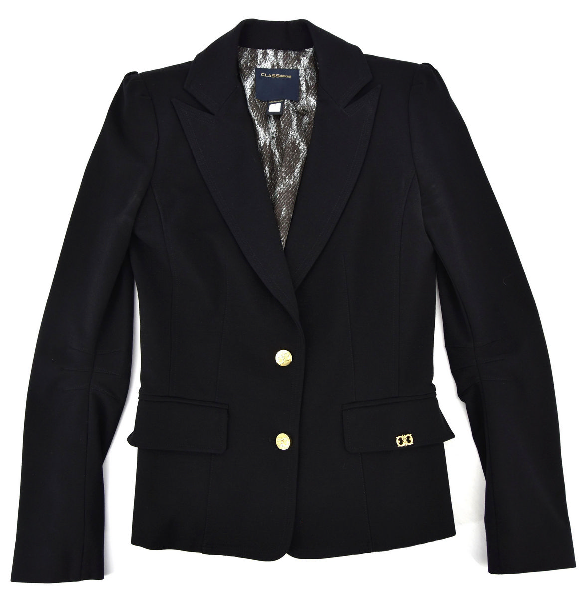 CLASS ROBERTO CAVALLI marynarka damska czarna 38 - obrazek 5