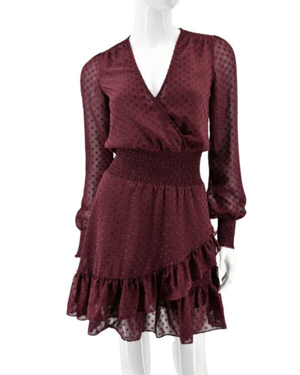 MICHAEL KORS sukienka damska szyfonowa burgundowa XS