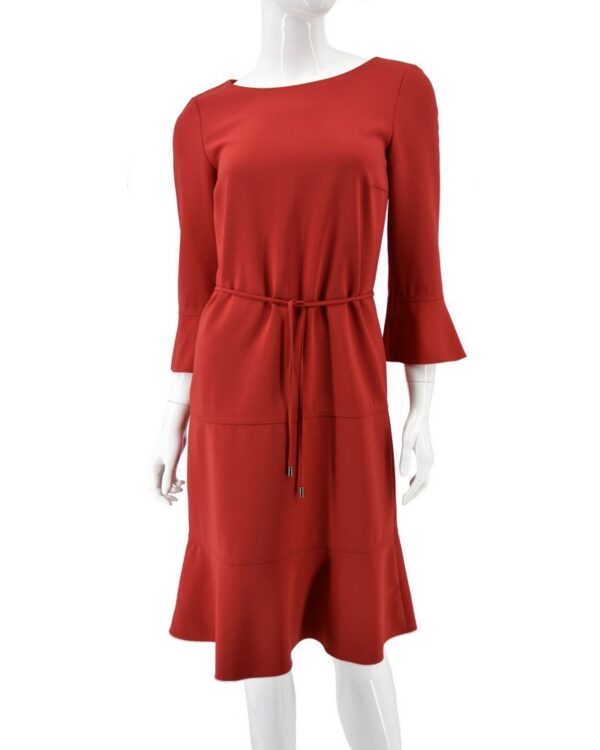 HUGO BOSS sukienka damska czerwona z paskiem midi 34