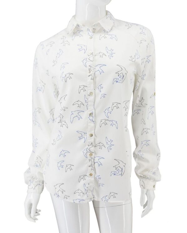 HUGO BOSS bluzka damska koszula z wzorem biała 40