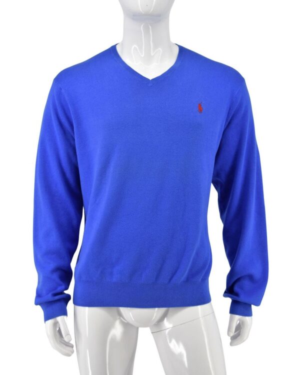 RALPH LAUREN sweter męski niebieski bawełniany XXL