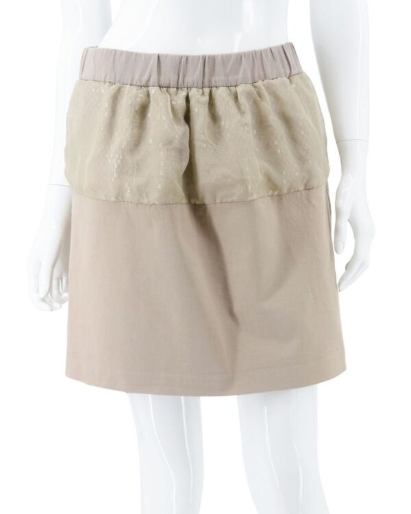 BRUNELLO CUCINELLI spódnica mini beżowa na gumce 36