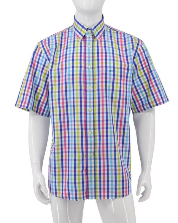 PAUL & SHARK koszula męska kratka krótki rękaw 44