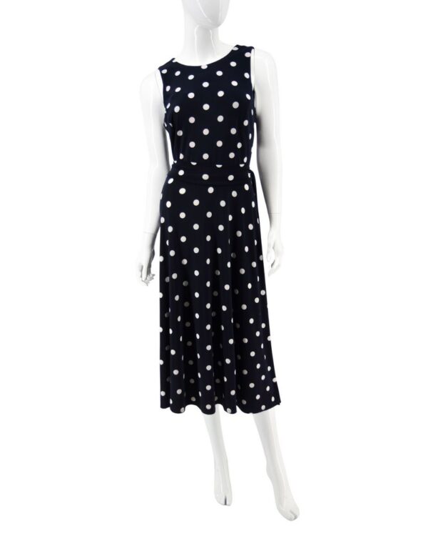 RALPH LAUREN sukienka ciemnogranatowa w białe groszki 36