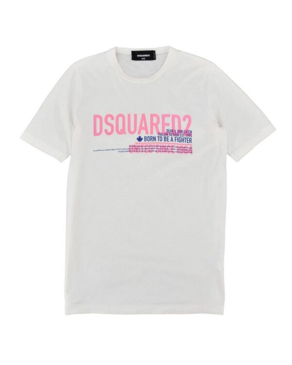 DSQUARED2 t-shirt damski koszulka biała z nadrukiem XXS/XS