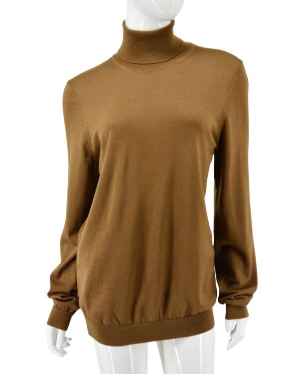 HUGO BOSS golf damski sweter brązowy wełna miękki ciepły L