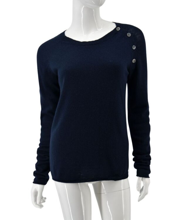 ZADIG&VOLTAIRE sweter damski granatowy wełna+kaszmir L