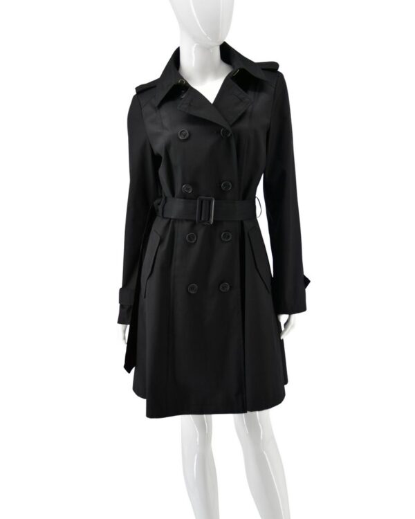 RALPH LAUREN płaszcz damski trencz czarny z paskiem S