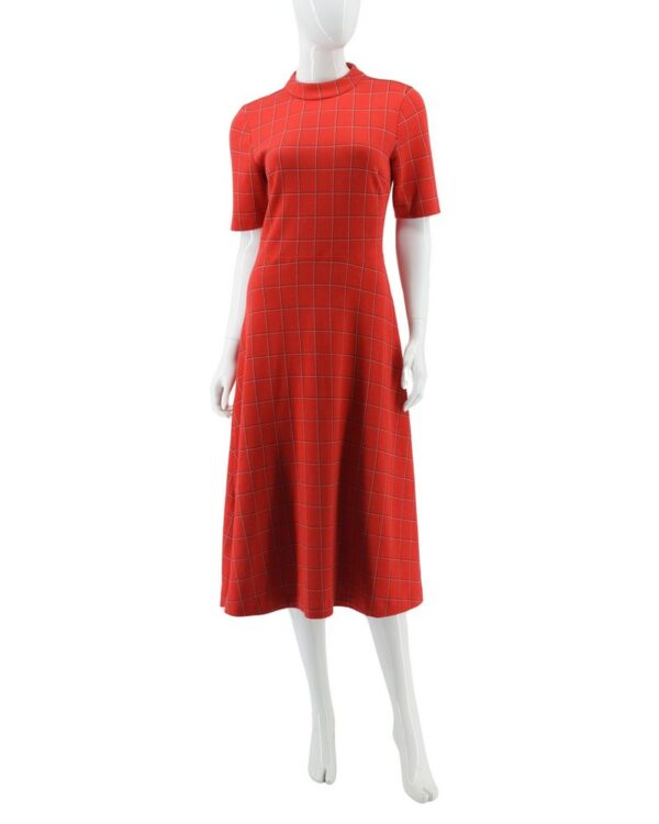 HUGO BOSS sukienka czerwona w kratę długa elegancka S