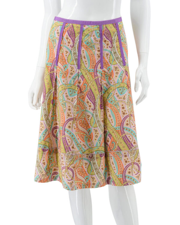 BOGNER spódnica wzory midi rozkloszowana letnia 40