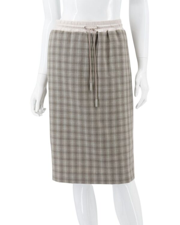 FABIANA FILIPPI spódnica wełniana w kratkę z kieszeniami 44