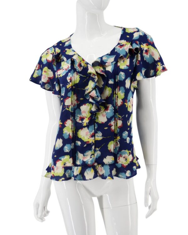RALPH LAUREN bluzka damska elegancka w kwiaty luźna S/M