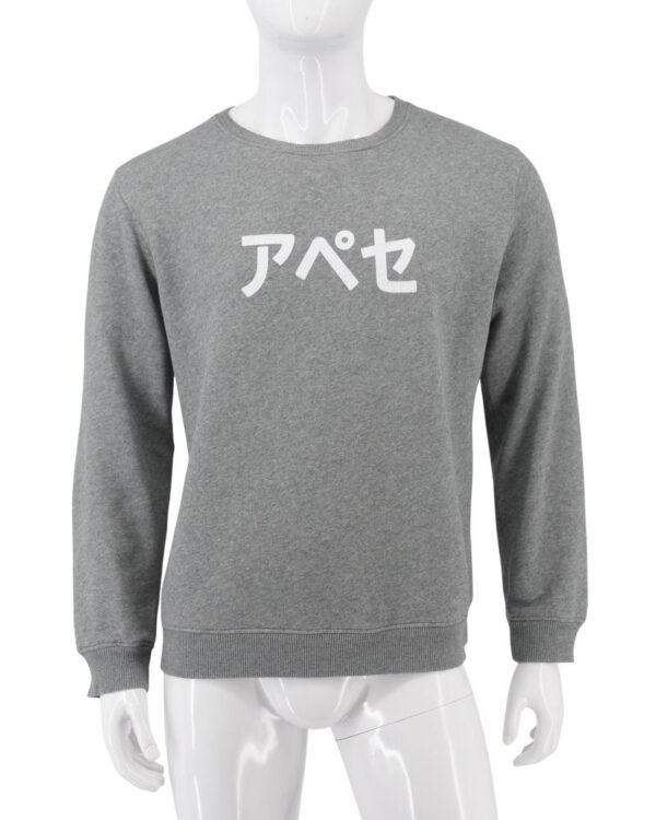 A.P.C. bluza męska szara z nadrukiem sportowa ocieplana XL
