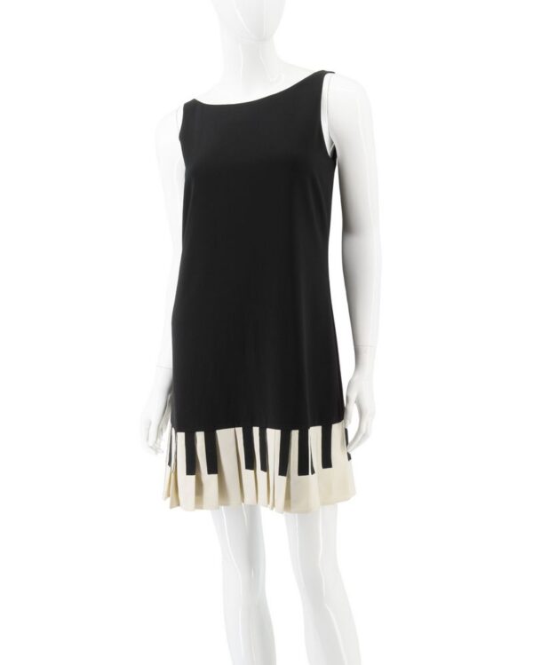 MOSCHINO sukienka czarna trapezowa plisowana elegancka 34
