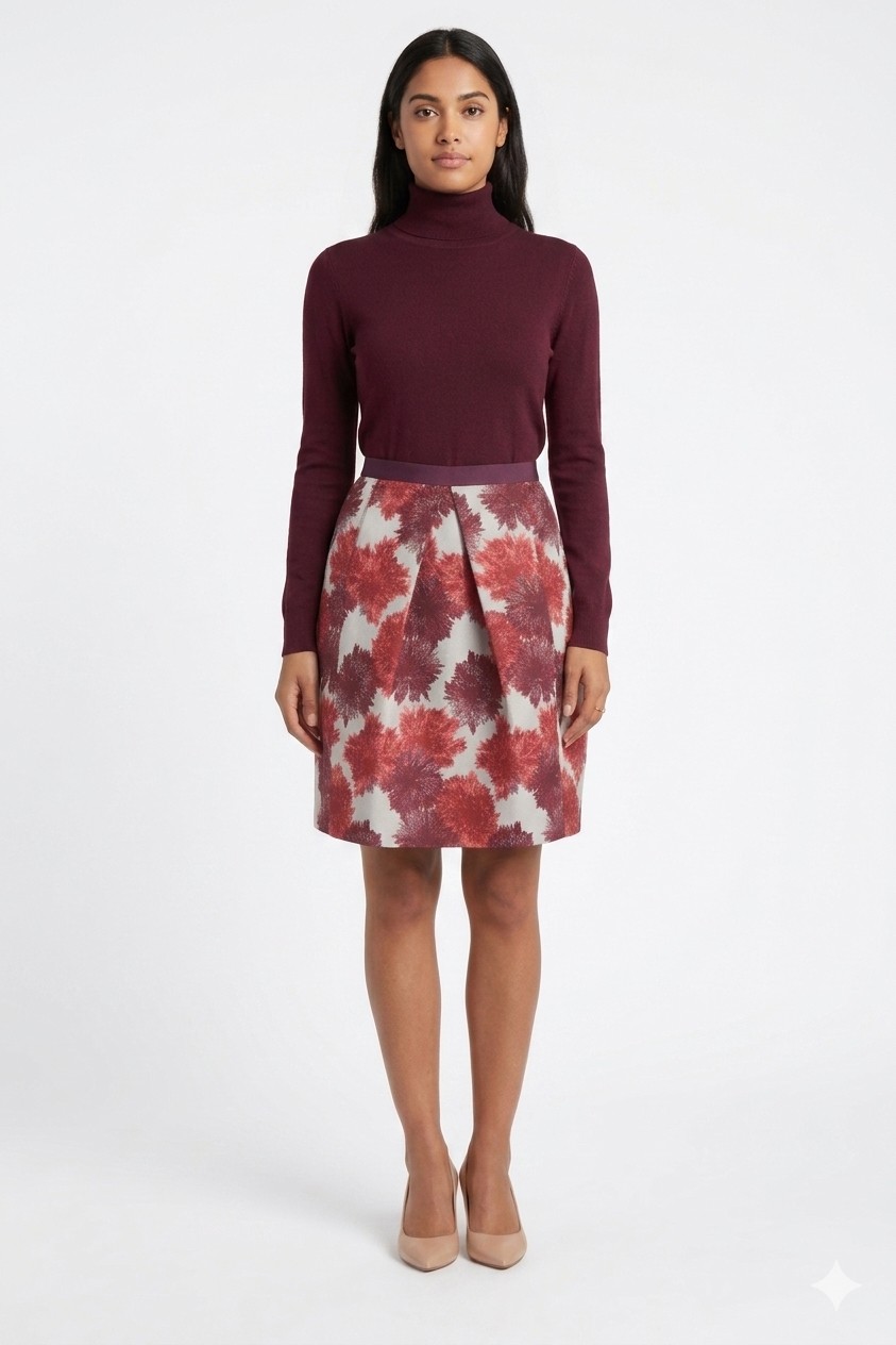 WEEKEND MAX MARA spódnica rozkloszowana w kwiaty 34 - obrazek 7