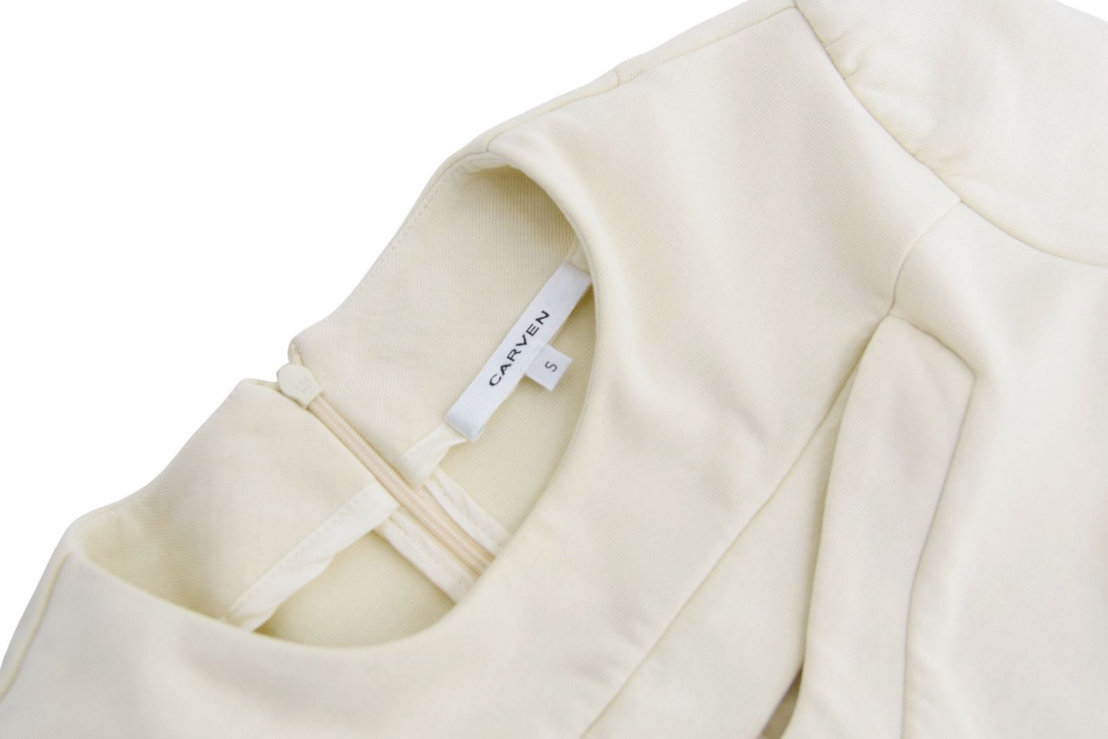CARVEN bluza damska kremowa gładka bawełniana S - obrazek 3