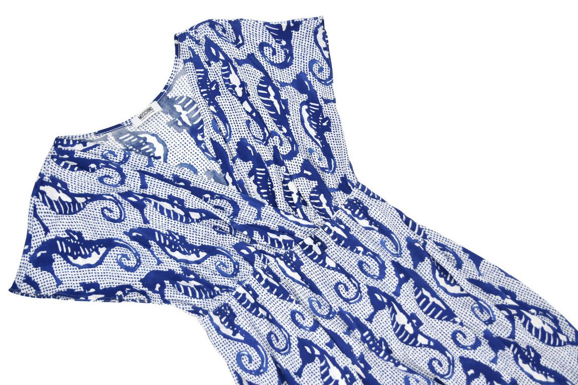 MOSCHINO sukienka maxi z wzorem dekolt V na lato 36 - obrazek 2