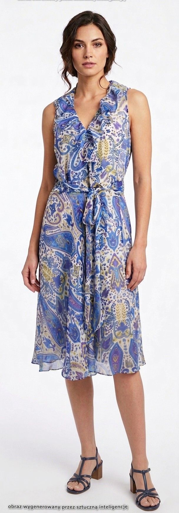 RALPH LAUREN sukienka damska jedwabna boho midi 40 - obrazek 6