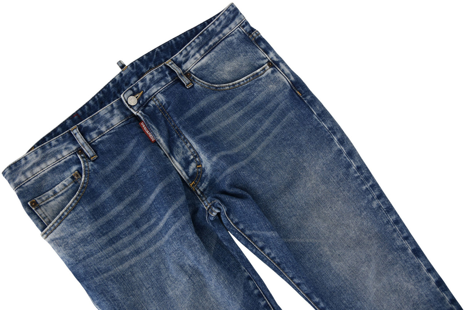 DSQUARED2 spodnie męskie jeansy niebieskie marmurkowe 54 - obrazek 2