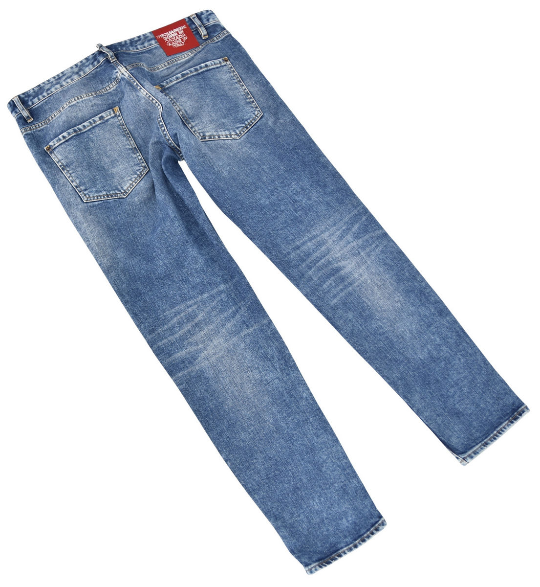 DSQUARED2 spodnie męskie jeansy niebieskie marmurkowe 54 - obrazek 3