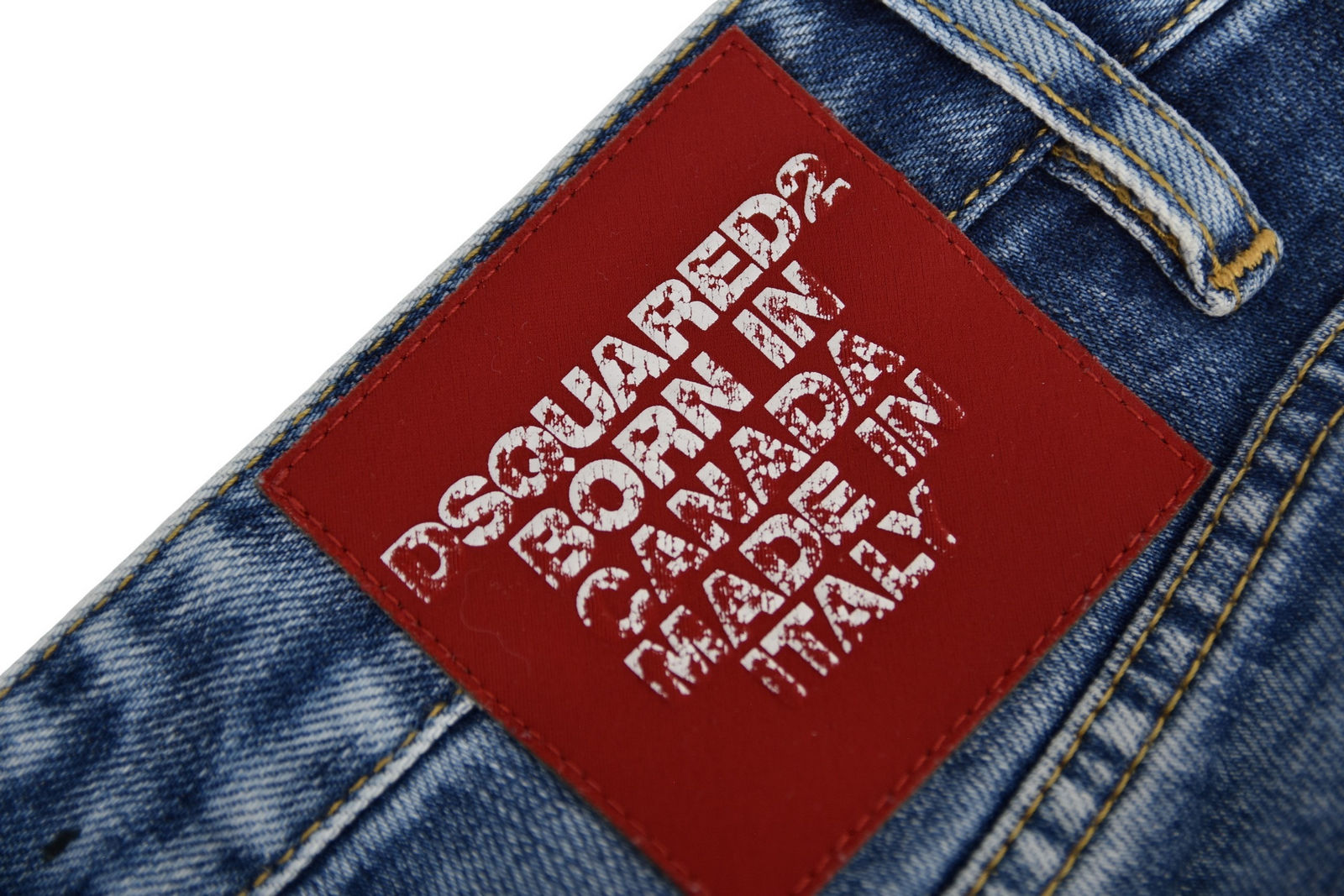 DSQUARED2 spodnie męskie jeansy niebieskie marmurkowe 54 - obrazek 5